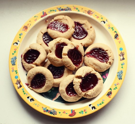 Peanut Butter and Jelly Thumbprint Cookies2