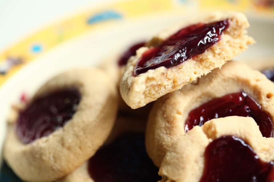 Peanut Butter and Jelly Thumbprint Cookies3